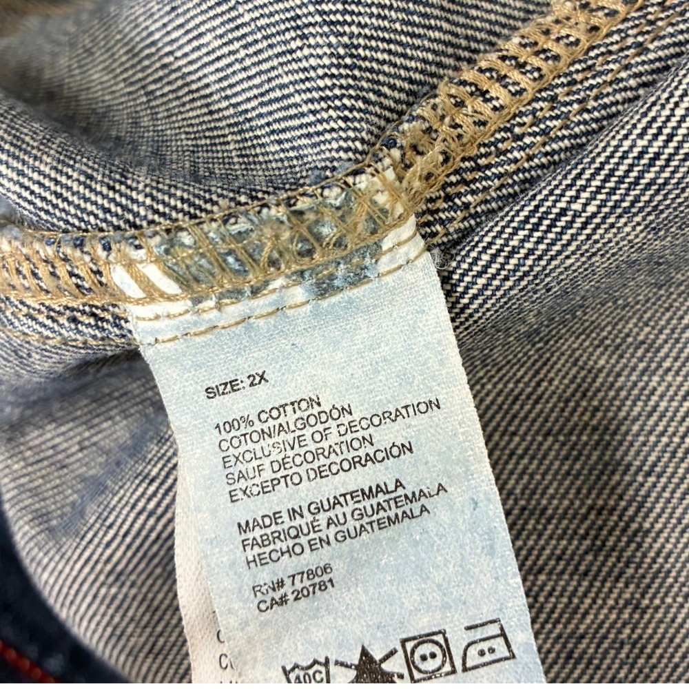 Tommy Hilfiger Denim Trucker Jacket Women's 2X Cotton Y2K Retro Minimalist Fall - Picture 8 of 8